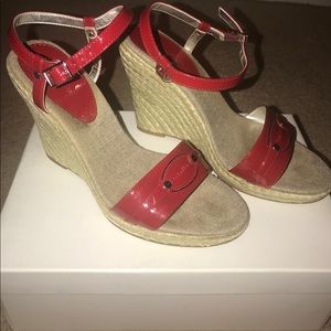 Calvin Klein Kimora Patent Red wedges